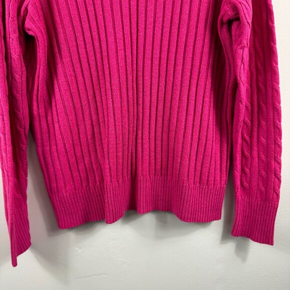 Lane Bryant Angora Rabbit Hair Cable Knit V Neck Pink Sweater Size 18/20 - Picture 10 of 11